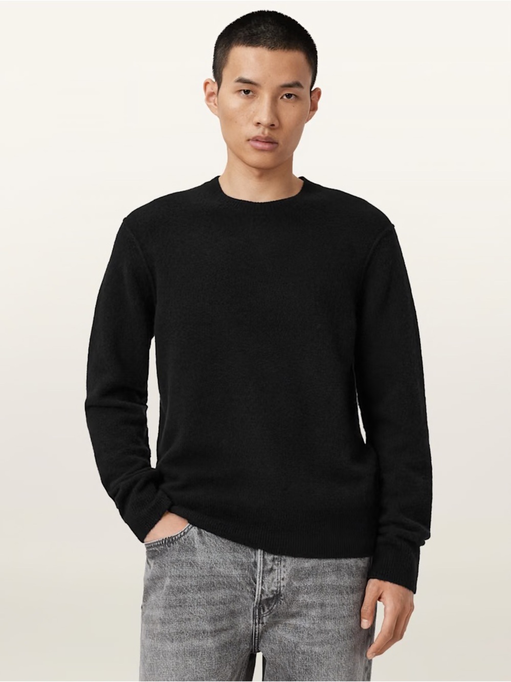 AllSaints Patern Crew Neck Knit Sweater